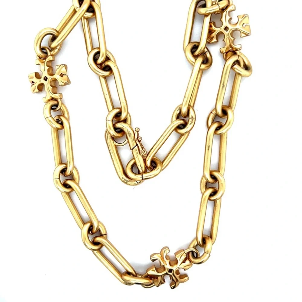 Tory Burch Gold Tone Roxanne Link Chunky Necklace NWT $179